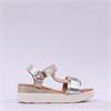 Oh My Sandals Wedge T Bar Link - Champagne Combi